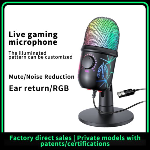 Image of Professional USB Condenser Microphone for Gaming, Podcasting, and Studio Recording with Built-in Noise Cancellation and Headphone Jack