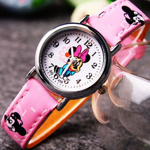 Image de Montre Mickey Mouse pour Enfants - Style Animé & Cuir
