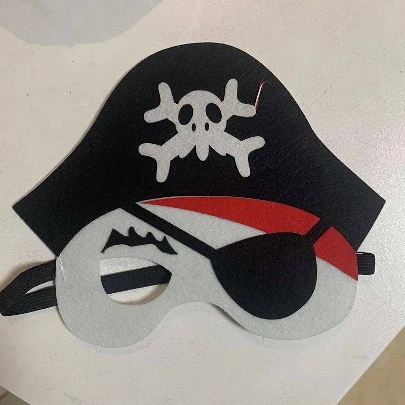 Bild von Piratenkostüm für Kinder – Schwarze Weste mit Augenschutzhut, Piratenhaken und Taschenset für Jungen, Halloween, Mottoparty und Cosplay-Anzug