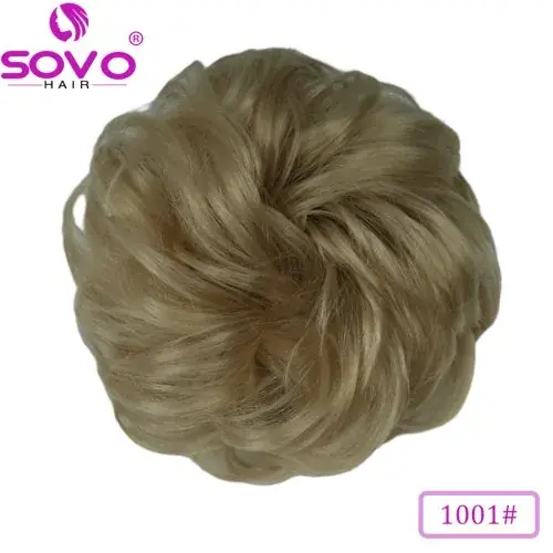 Image de Chignon de Cheveux Naturels Bruns Ondulés - Extension Vraie pour Femme