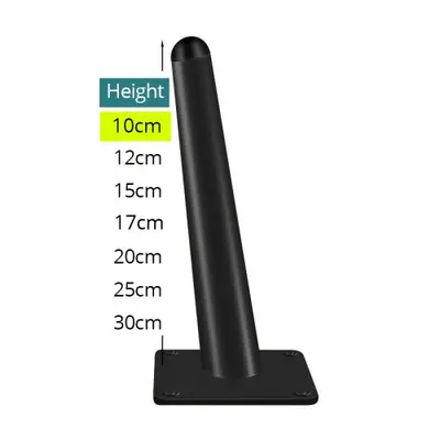 Image de Pieds de Meuble en Acier Noir - 4 Pièces Robustes 800kg