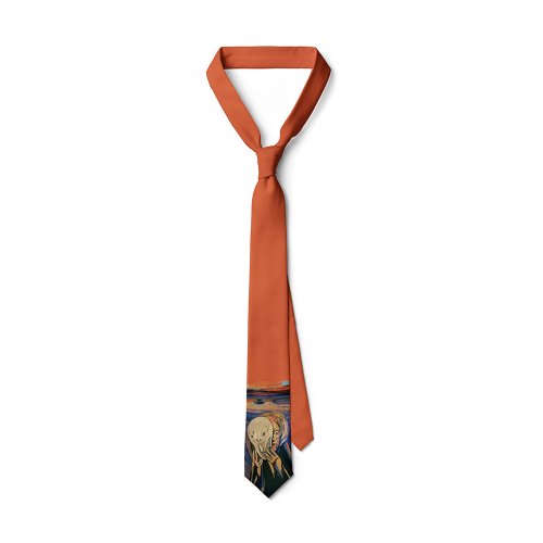 Immagine di Cravatta da Uomo in Poliestere 8 cm di Larghezza con Stampa Artistica 'The Scream', Barca a Vela e Gatto Divertente – Accessorio di Moda per Tempo Libero, Feste e Abiti Casual