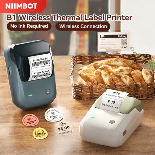 Afbeelding van Niimbot B1 Draadloze Thermische Labelprinter met Bluetooth – Compacte, Inktloze Etiketmaker voor Zakelijke Prijsetiketten en Stickers