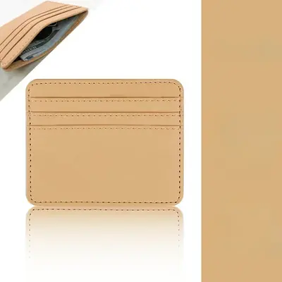 Image de Portefeuille Slim en Cuir PU Coloris Bonbon - Pour Cartes de Crédit et Identité