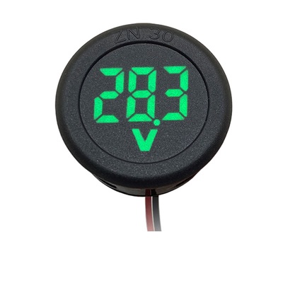 Image de Voltmètre LED Rond 4-100V - Affichage Numérique