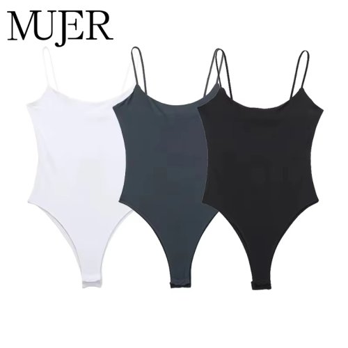 Image of Elegant Backless Bodysuit for Women – Sexy White and Black One-Piece Jumpsuit with Tight Fit, Perfect for Night Out or Intimate Moments