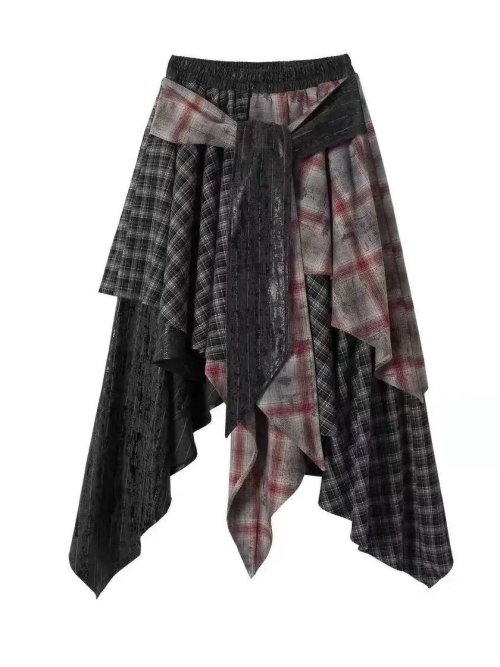 Afbeelding van Nieuw In 2025, Onregelmatige Katoenen Patchwork Lange Rok Voor Vrouwen 2025, Mode Halflange Vintage Rokken Vrouw Kleding