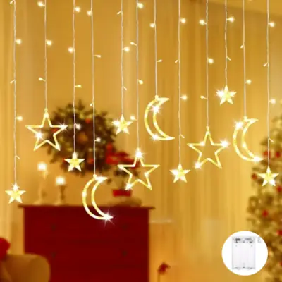Image de Guirlande LED Étoiles & Lunes - Lumière Chaleureuse Multicolore