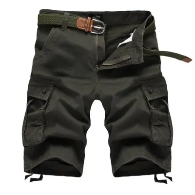 Image de Short Cargo Tactique Homme - Kaki Baggy Multi-Poches