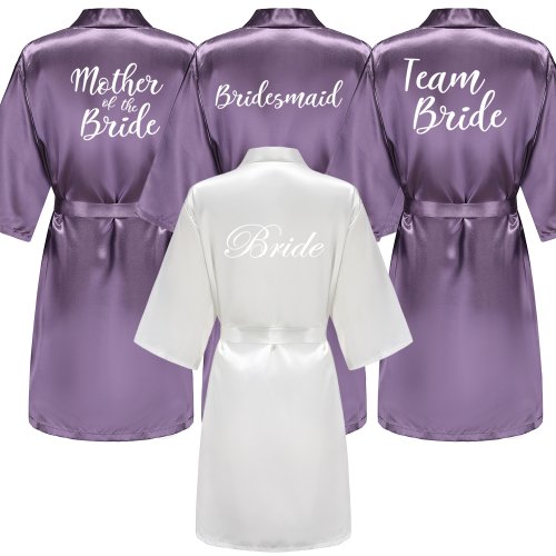 Afbeelding van Elegante Satijnen Badjas voor Bruid & Bruidsmeisjes