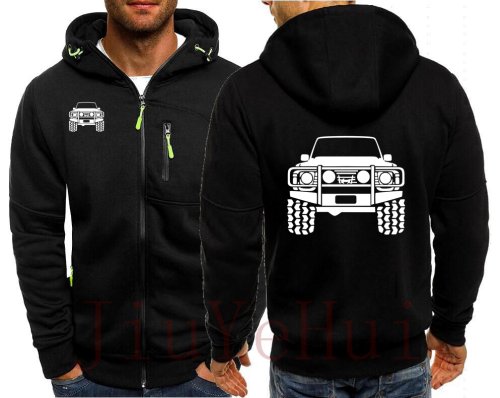 Immagine di Nissans Offroad Giacche da uomo con cappuccio PATROL Nissanes 4x4 Y60 1 Y61 Tuta maschile Mens Hip Hop Cappotti Abbigliamento auto Felpe con cappuccio