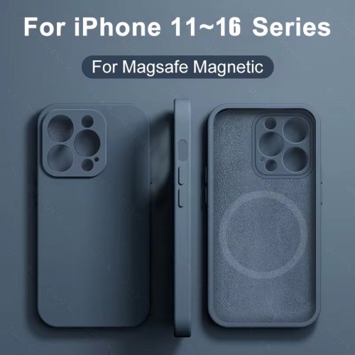 Image de Coque Magnétique Silicone Liquide pour iPhone avec MagSafe