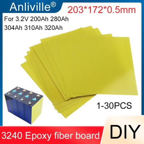 Bild von 1-30 teile/los 3240 Epoxy Faser Bord Für 200Ah 280Ah 310Ah 320Ah Lifepo4 Batterie Pack DIY Isolierung platte Separator 203*172*0,5mm