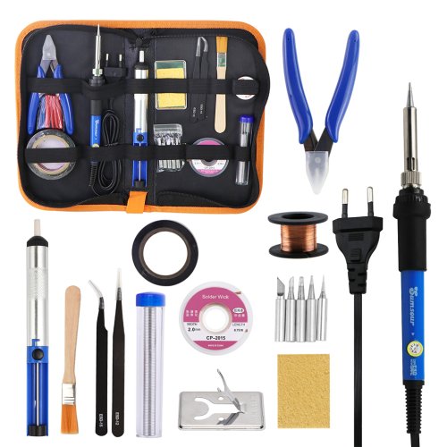 Zdjęcie Lutownica elektryczna 60W z regulacją temperatury – profesjonalny zestaw do spawania i naprawy elektroniki