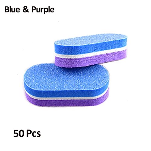 Image of 50 Pcs Mini Nail Files Block 100/180 Grit Sponge Buffers for Acrylic Nails Buffing Block Double Sided DIY Salon Manicure Tools