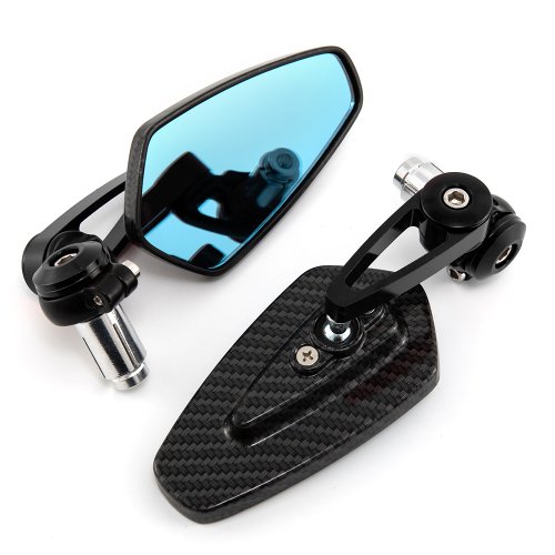Imagen de Espejos retrovisores universales para motocicleta de 7/8 "y 22mm, espejo final de barra de aluminio ...
