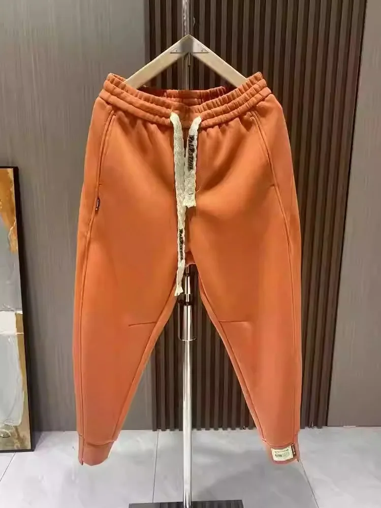 Image of Men's Trendy Casual Loose-Fit Harlan Sweatpants with Elastic Waistband and Cuffed Hem for Autumn and Winter