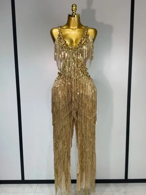 Image de Combinaison Paillettes & Franges - Tenue Sexy Éblouissante