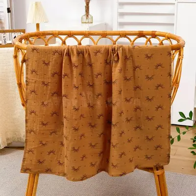 Image de Couverture bébé en coton crêpe doux et respirant