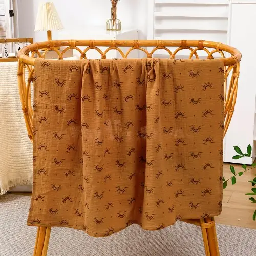 Image de Couverture bébé en coton crêpe doux et respirant