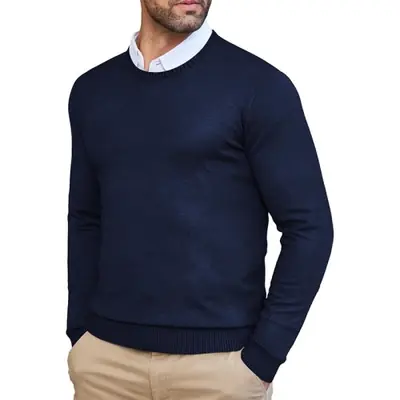 Image de Pull Homme Automne - Col Rond Coupe Cintrée