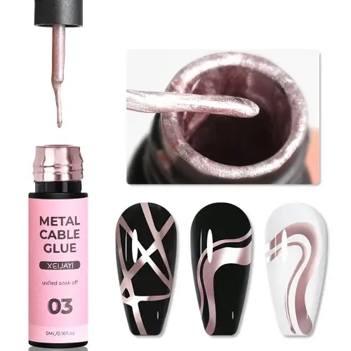 Image de Vernis Gel Miroir Métallique - Argent, Or, Rose
