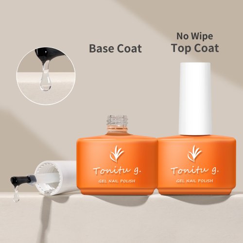 Imagen de Gel de Uñas Profesional Tonitu G 7ml - Capa Superior Brillante Sin Limpiar, Base Transparente con Sellado UV/LED para Arte de Uñas