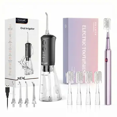 Image de Brosse à dents électrique + hydropulseur 3 pressions - Soins bucco-dentaires complets