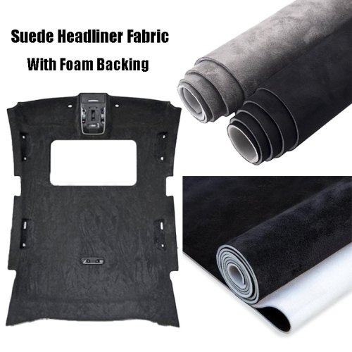 Image of Premium Suede Headliner Fabric with Foam Backing – Durable Car Ceiling Repair Material for DIY Auto Interior Upholstery and Roof Replacement