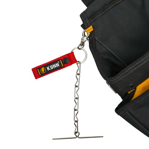 KUNN elektrische tapehouder, dual-use tape string, verbeterde snelle tape houder ketting voor gereedschapsriem met sleutelhanger, kliklus en knop