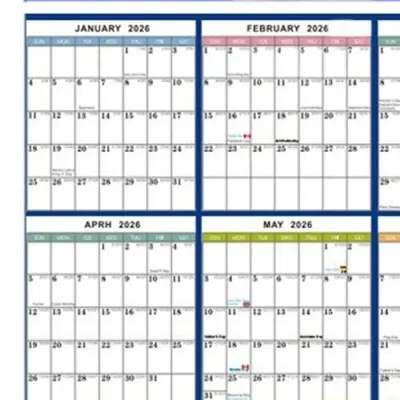 Image de Calendrier 2026 Effaçable - Planificateur Murale Annuel