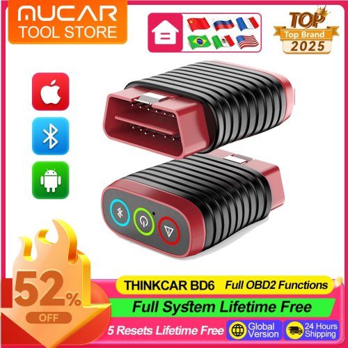 Immagine di ThinkCar BD6 Scanner OBD2 Wireless per Auto - Strumento Diagnostico Completo con Reset di 5 Sistemi, Lettore di Codici e App Gratuita a Vita per Android e iPhone