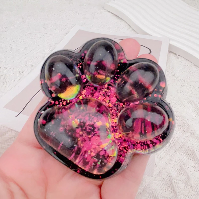 Image de Squishy Chat Paillettes - Jouet Anti-Stress Doux et Rebondissant