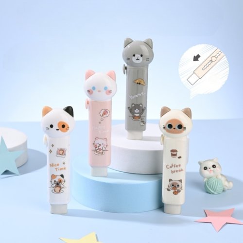 Zdjęcie Mini Gumki do Mazania w Kształcie Miasteczka z Kotami – Idealne dla Dzieci!