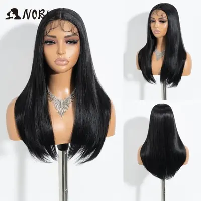 Image de Perruque Bob Synthétique Marron - Cheveux Raides & Naturels