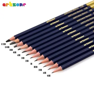 Image de Crayons de Dessin Pro 12 Pièces - Graphite 6H à 12B