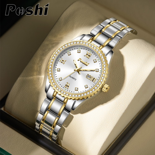 Image of Poshi 990 Elegant Women's Quartz Wristwatch – Fashionable Business & Casual Dress Watch with Date Display