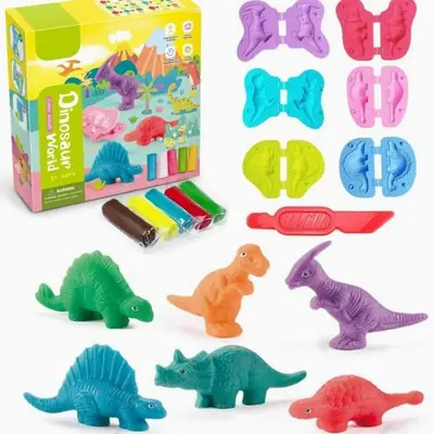 Image de Pâte à Modeler Dino pour Enfants - Kit Créatif 3-5 Ans