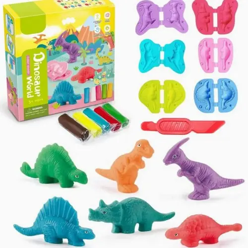 Image de Pâte à Modeler Dino pour Enfants - Kit Créatif 3-5 Ans