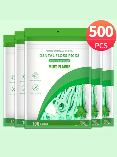 Afbeelding van 100/200/300/500 stuks Nieuwe Professionele Schone Flossepick ultrafijne muntsmaak tandenstokers, veilige high-end tandenstoker sticks