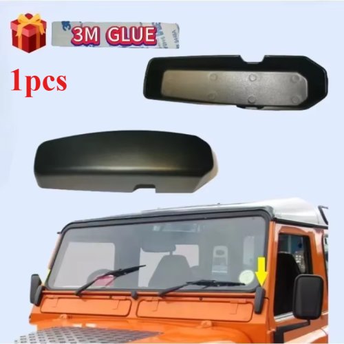 Imagen de Cubiertas de soporte de mamparo de parabrisas delantero de coche de alta calidad, tapa negra mate para accesorios de automóvil Land Rover Defender SVX