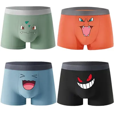 Image de Caleçons Pokémon Kawaii pour Hommes - Design Anime & Antibactériens