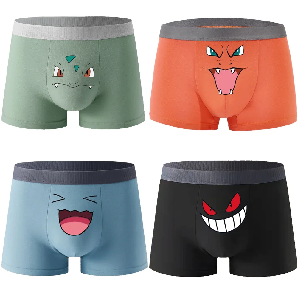 Afbeelding van Pokemon heren Ondergoed Bulbasaur Squirtle Gengar Charizard Pikachu Anime Kawaii Grafeen 3A Antibacteriële Onderbroek Katoen