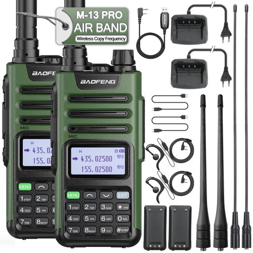 Image of 1/2PCS Baofeng M-13 Pro Air Band Walkie Talkie 10W Wireless Copy Frequency Long Range Type-C NOAA AM UV-5R K5 Ham Two Way Radio