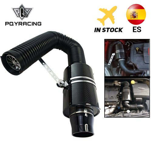 Bild von Universeller Carbon-Faser-Luftfilter-Kit mit Kaltluftinduktion und Lüfter – Hochleistungs-Air Intake System für Auto-Motoren