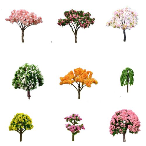 Imagen de Set de 5 Mini Árboles de Hada para Jardín en Miniatura, Escena de Micro Paisaje en Resina, Artesanía Bonsái, Estatuillas para Terrarios y Decoración de Interiores