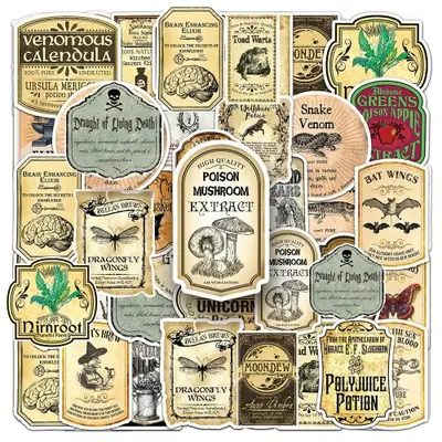 Image de Autocollants Vintage Potion Magique Halloween