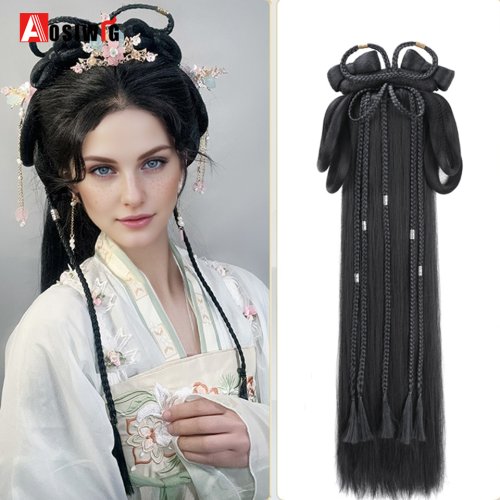 Bild von Chinesische Hanfu-Perücke mit Stirnband – Authentischer Antik-Stil