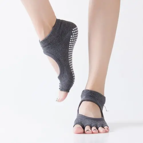 Image de Chaussettes de Pilates à Cinq Orteils Antidérapantes