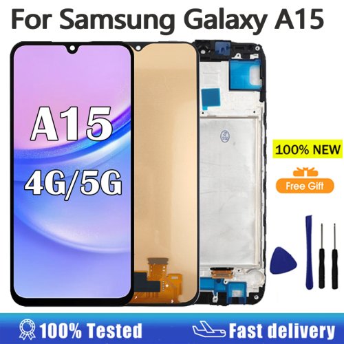 Zdjęcie Wyświetlacz AMOLED do Samsung Galaxy A15 4G (A155F) i A15 5G (A156B) – ekran LCD z digitizerem dotykowym, zamiennik oryginalny